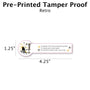 Pre Printed Tamper Proof Labels (roll of 250) Blue Sky Bee Supply