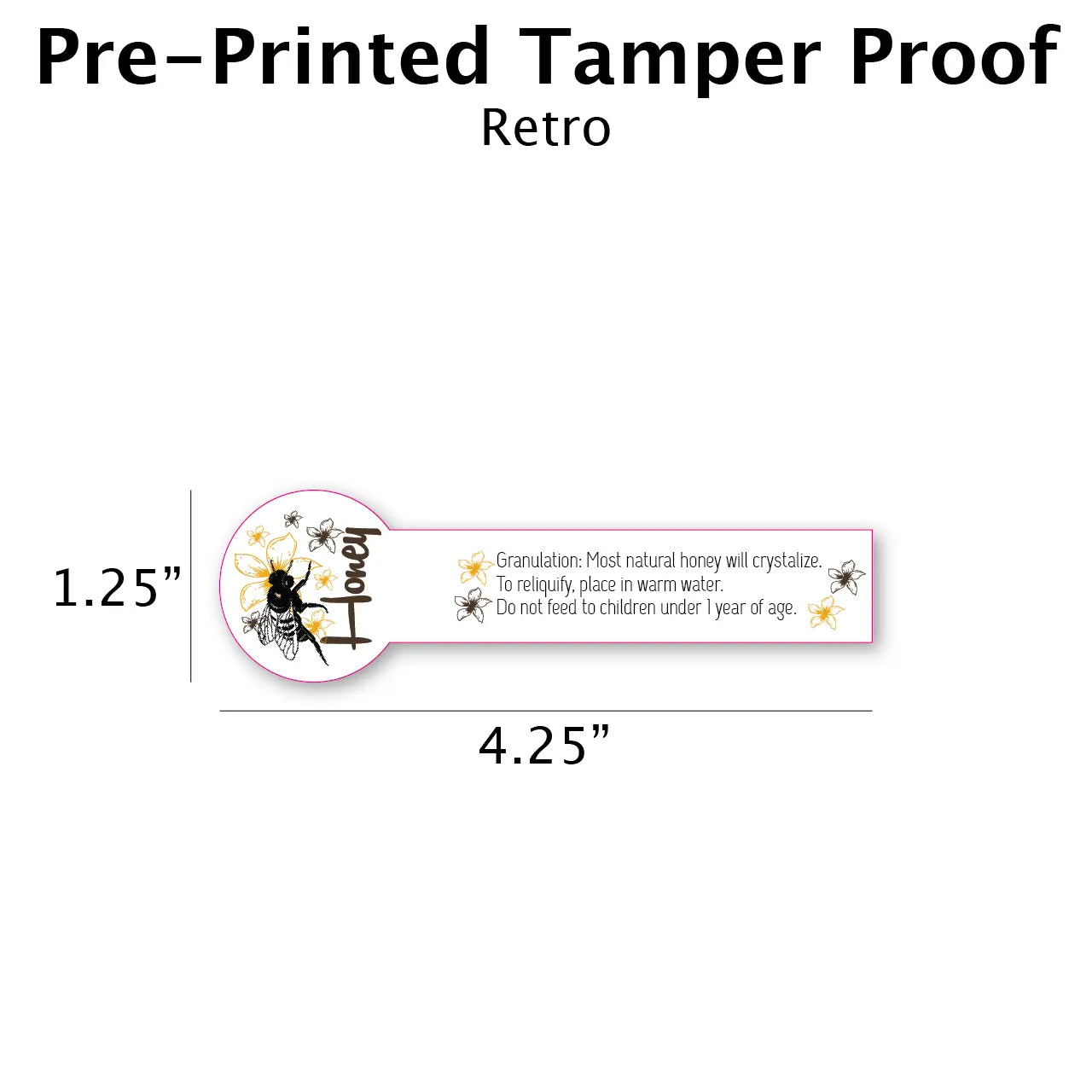 Pre Printed Tamper Proof Labels (roll of 250) Blue Sky Bee Supply