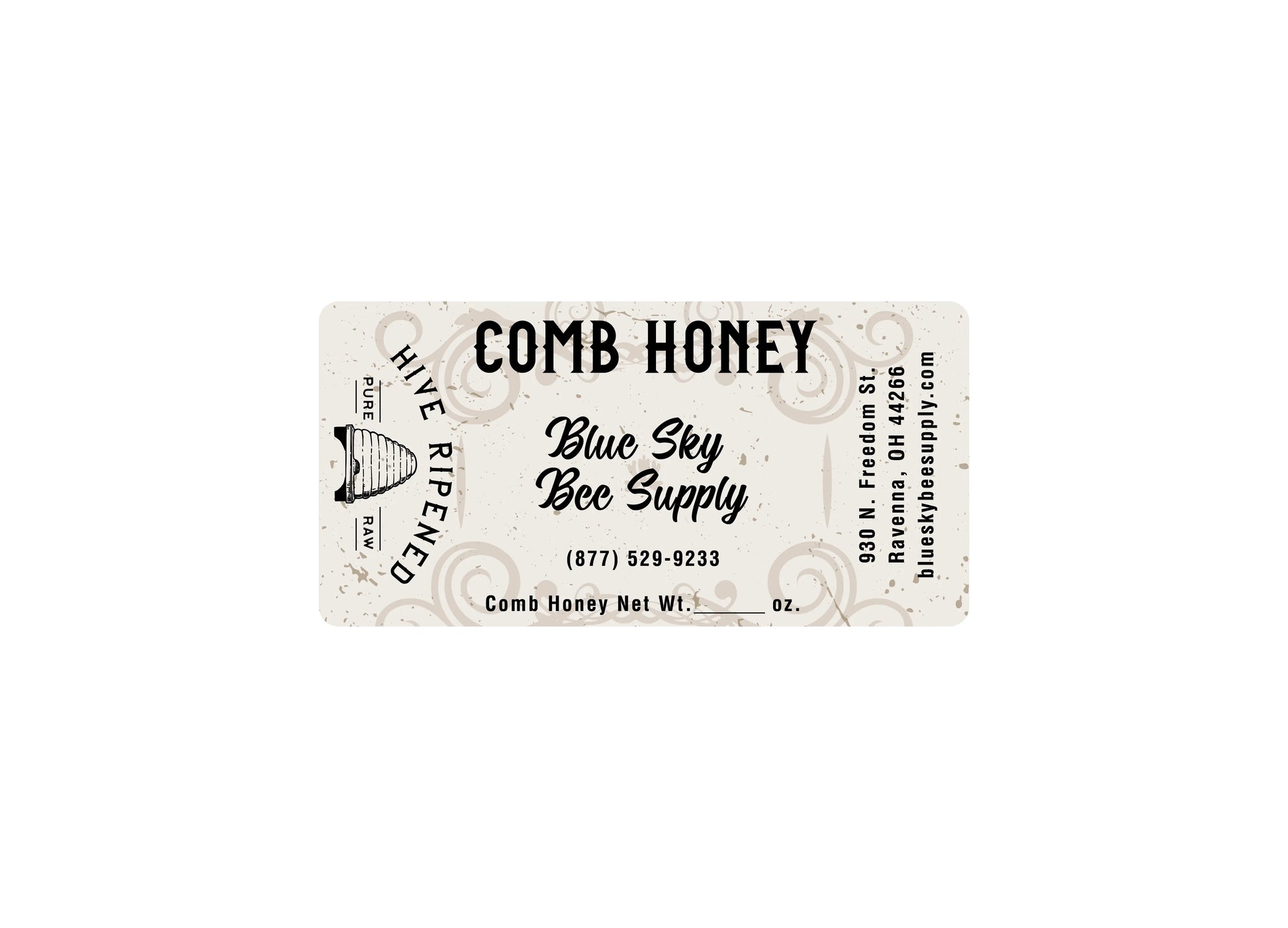 Customizable Half Size Cut Comb Box Labels (160 count) Blue Sky Bee Supply