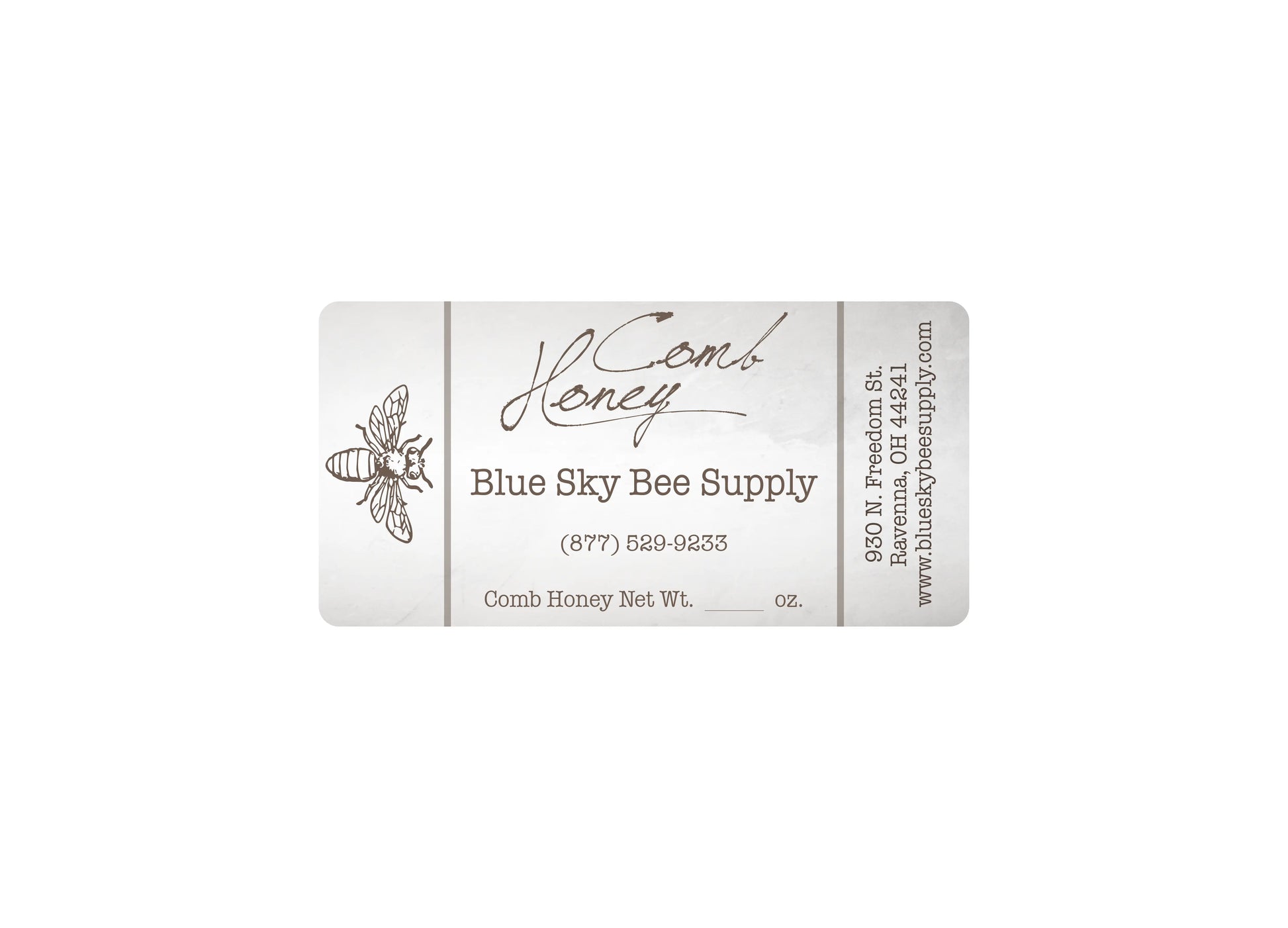 Customizable Half Size Cut Comb Box Labels (160 count) Blue Sky Bee Supply