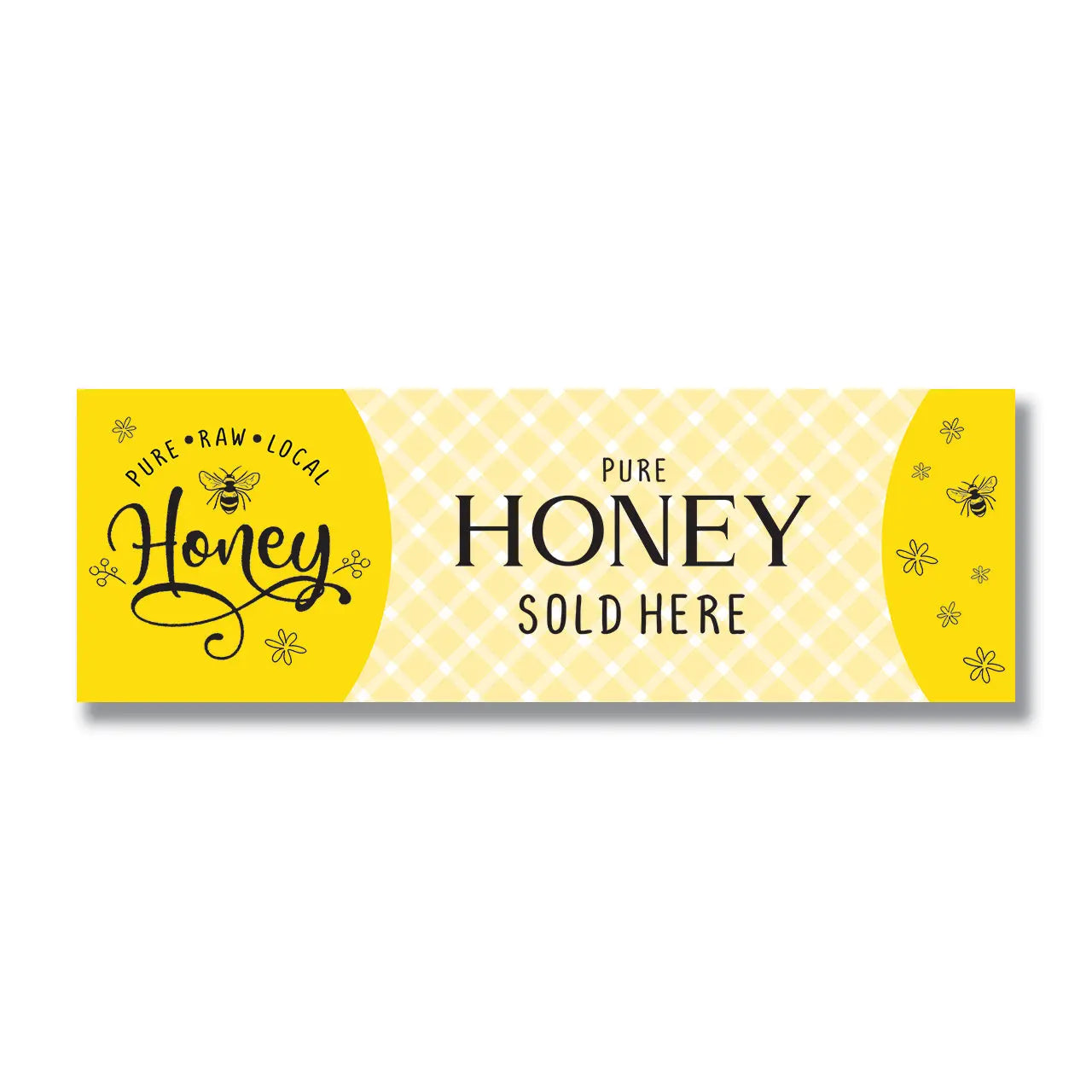 "Pure Honey Sold Here" Stock Vinyl Banner [HFS-SBAN] Blue Sky Bee Supply