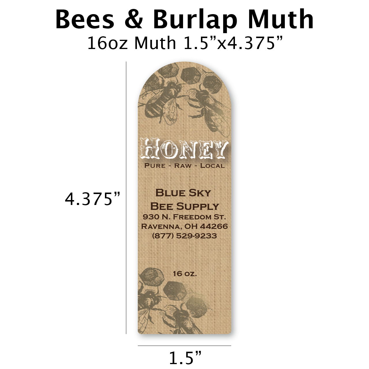 Bees & Burlap - Customizable Muth Jar Labels