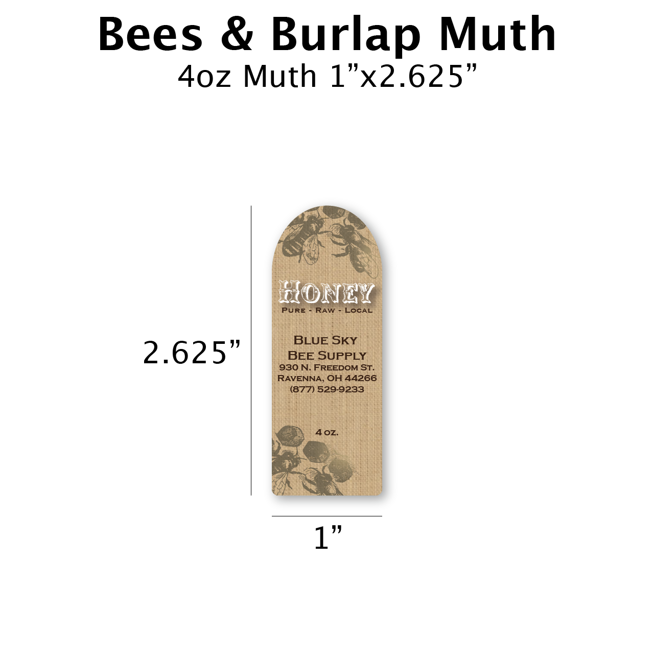 Bees & Burlap - Customizable Muth Jar Labels