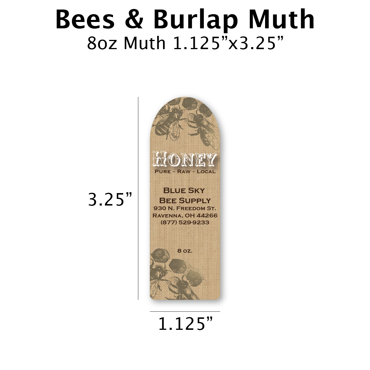 Bees & Burlap - Customizable Muth Jar Labels