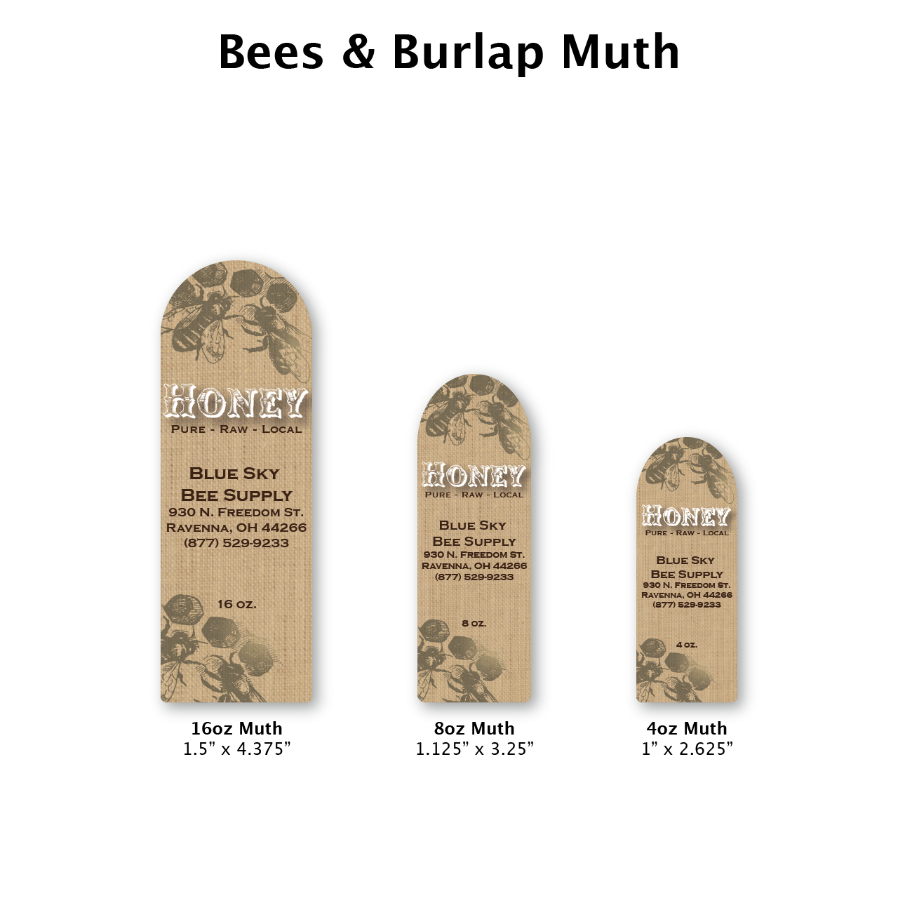 Bees & Burlap - Customizable Muth Jar Labels