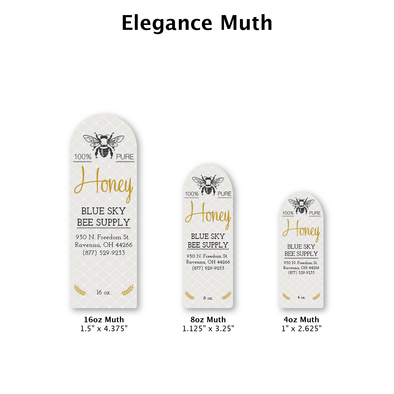 Elegance - Customizable Muth Jar Labels