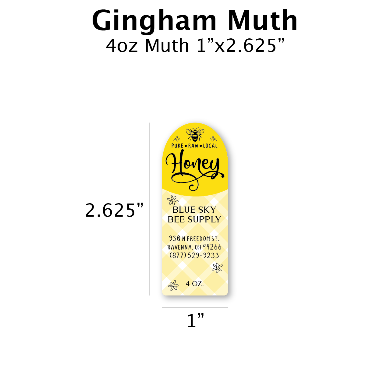 Gingham - Customizable Muth Jar Labels