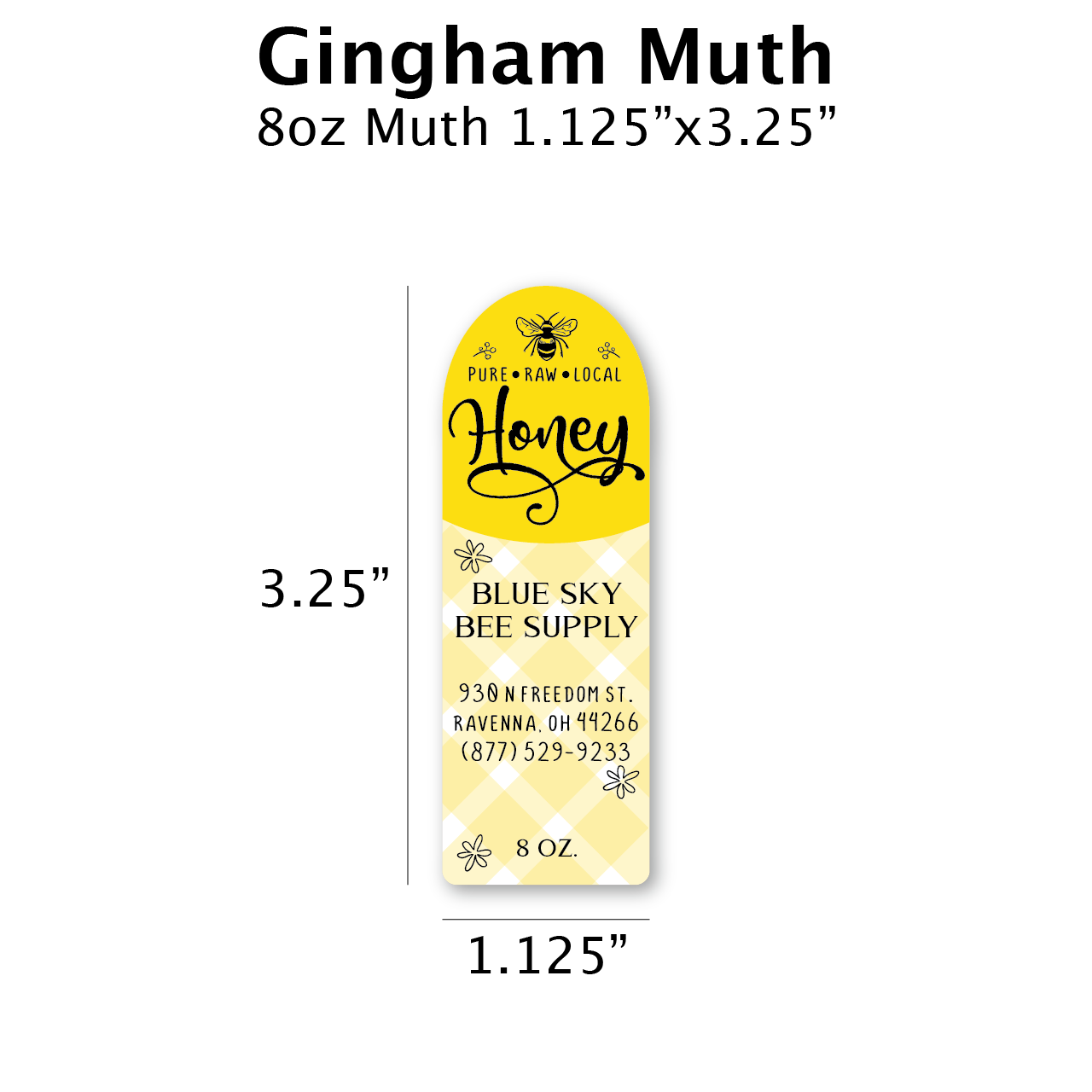 Gingham - Customizable Muth Jar Labels