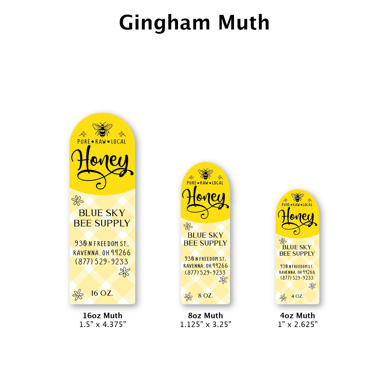 Gingham - Customizable Muth Jar Labels