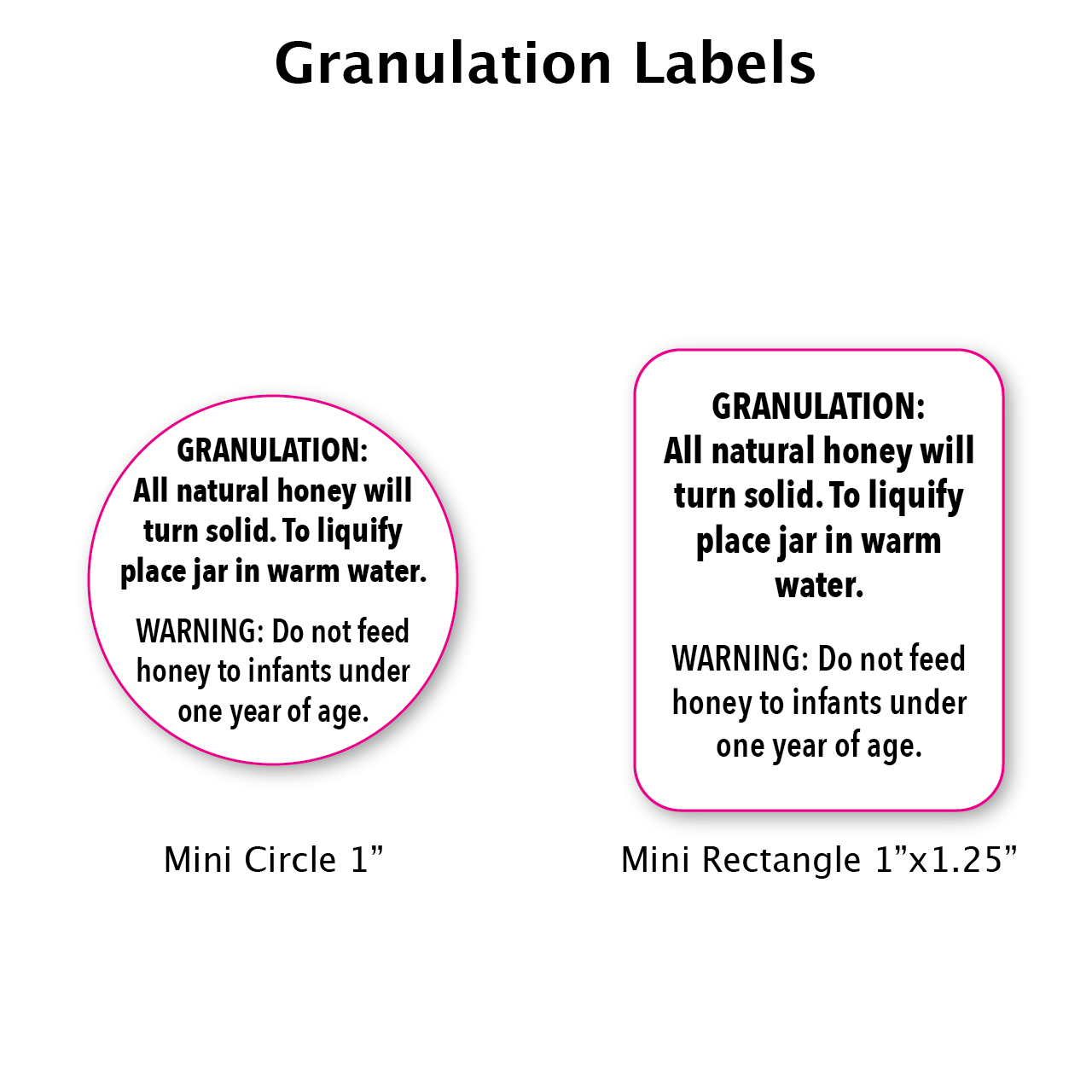 Granulation Labels (250 count roll) [GLL]