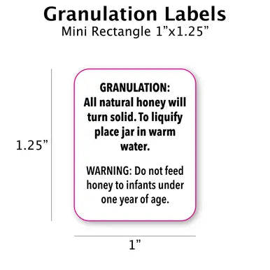 Granulation Labels (250 count roll) [GLL] Blue Sky Bee Supply