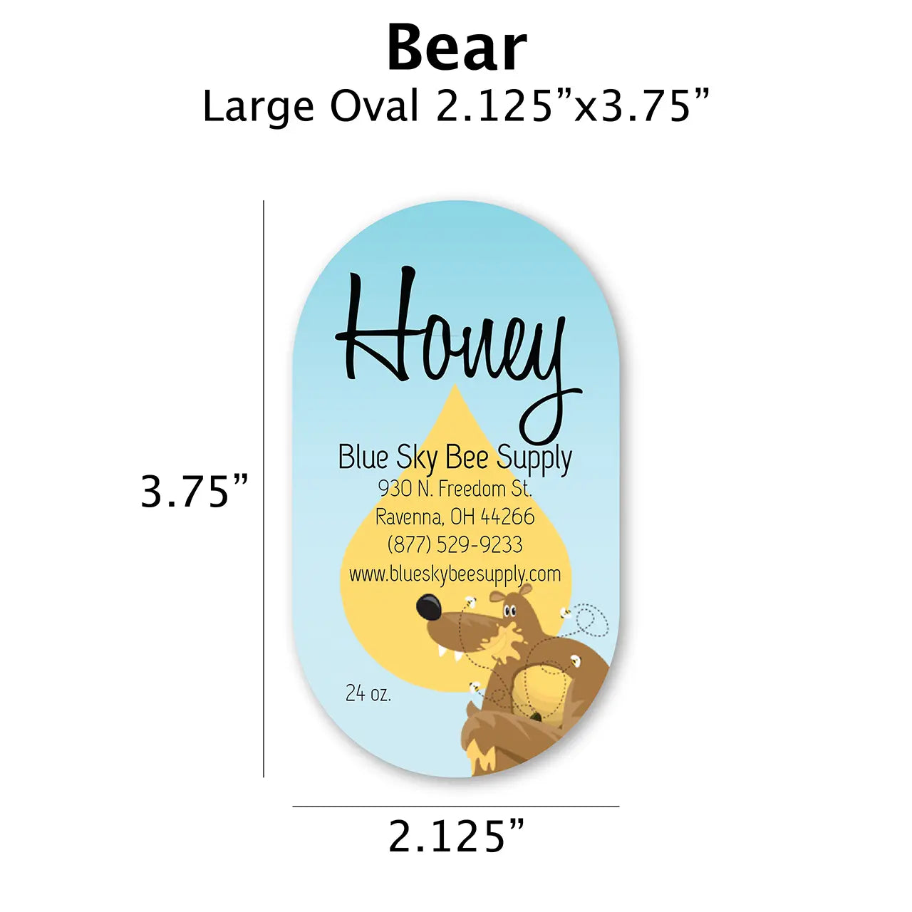 Bear - Customizable Label Design Blue Sky Bee Supply