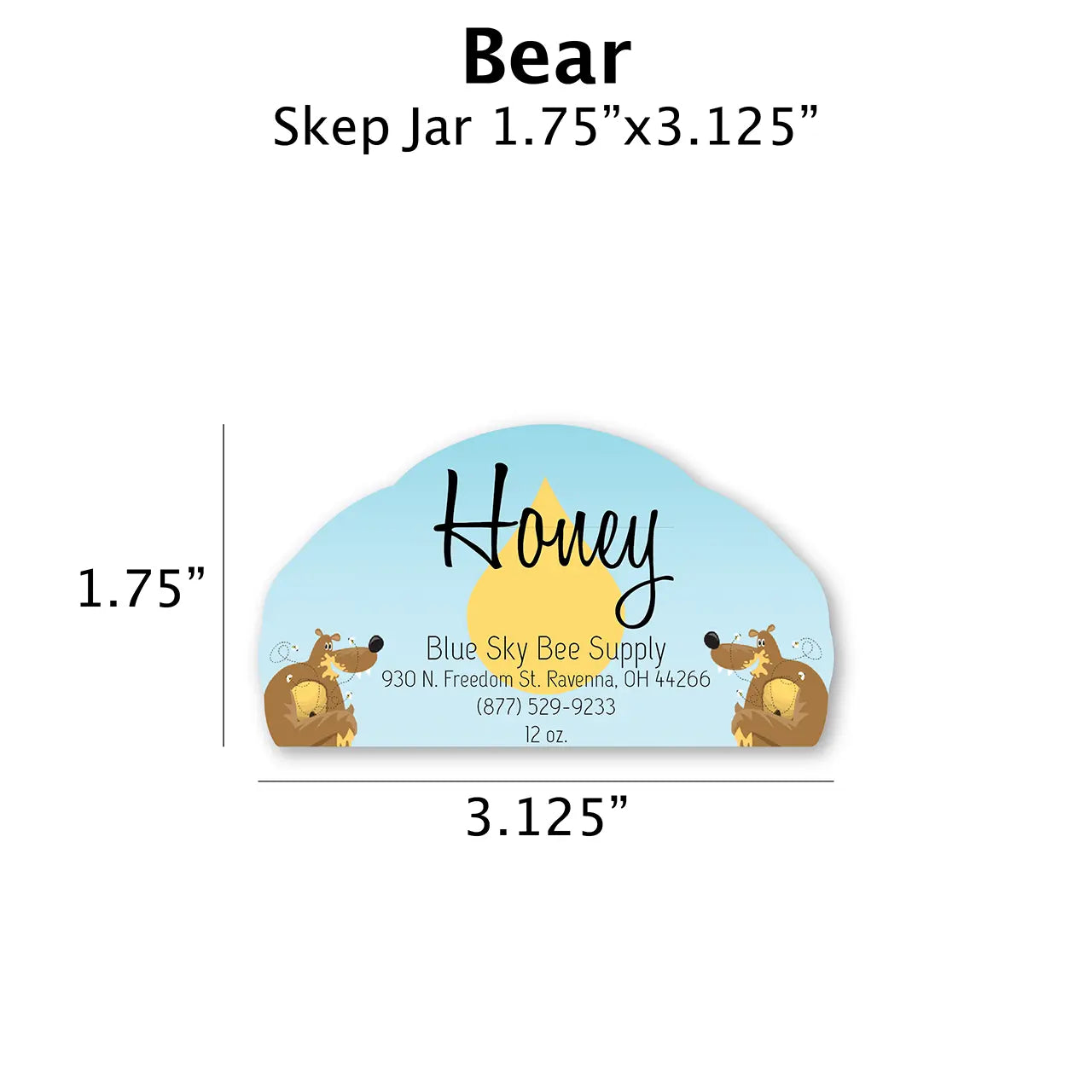 Bear - Customizable Label Design Blue Sky Bee Supply