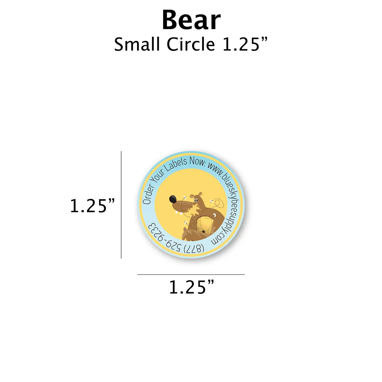 Bear - Customizable Label Design Blue Sky Bee Supply