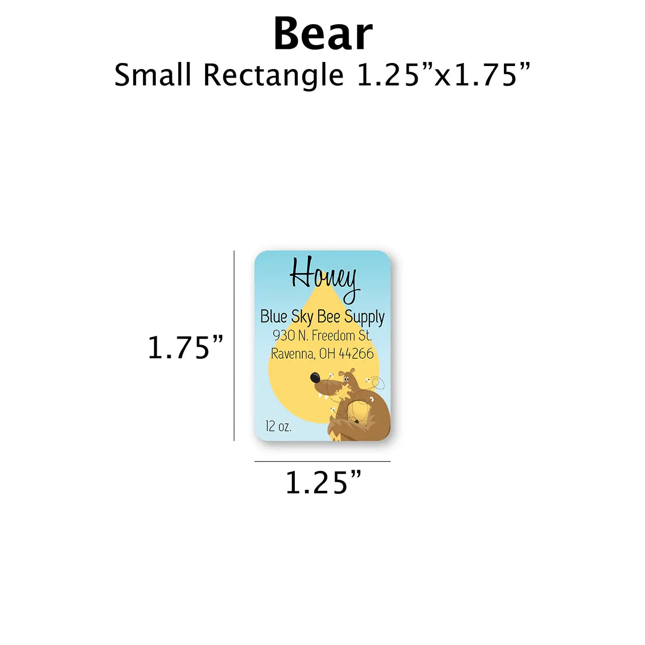 Bear - Customizable Label Design Blue Sky Bee Supply