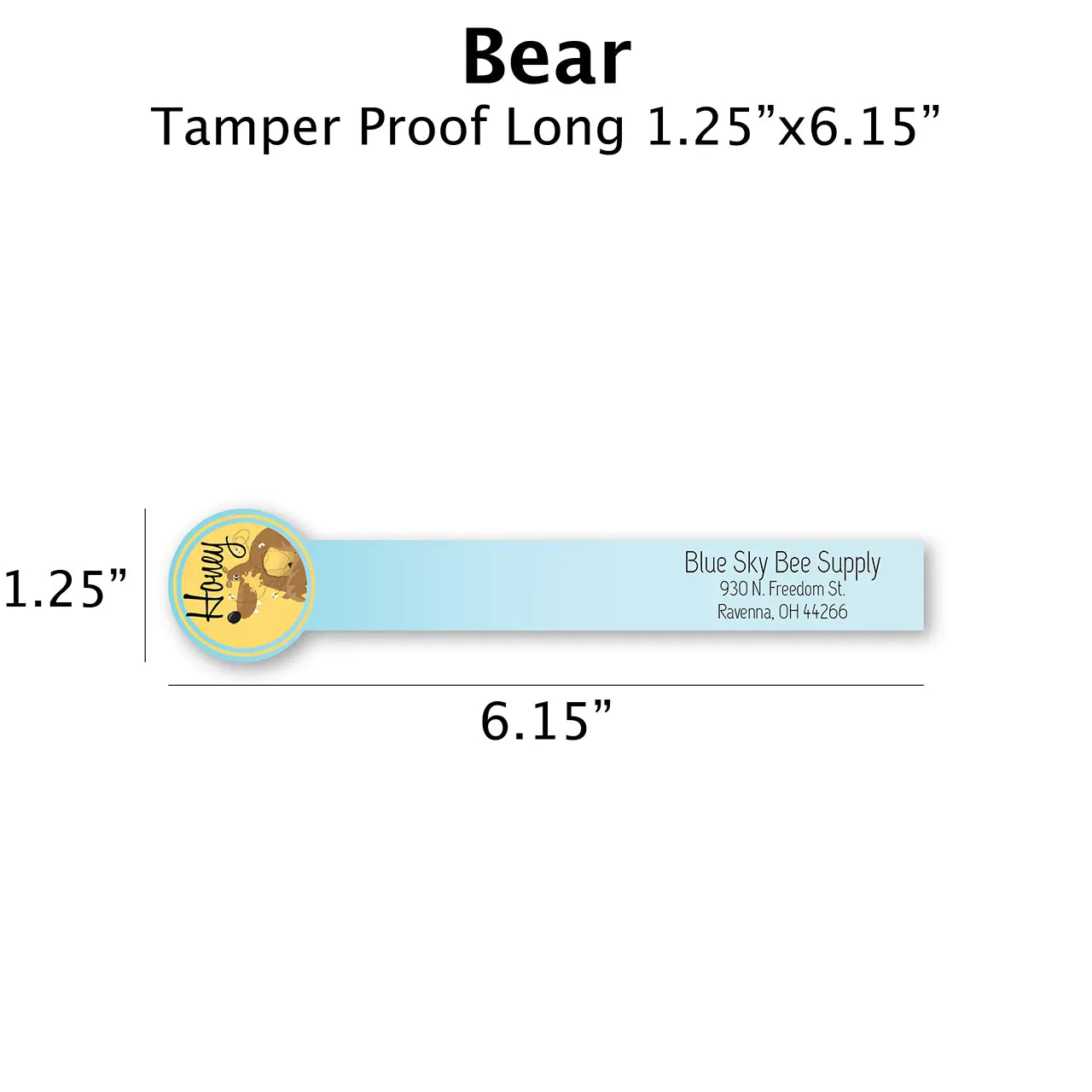 Bear - Customizable Label Design Blue Sky Bee Supply