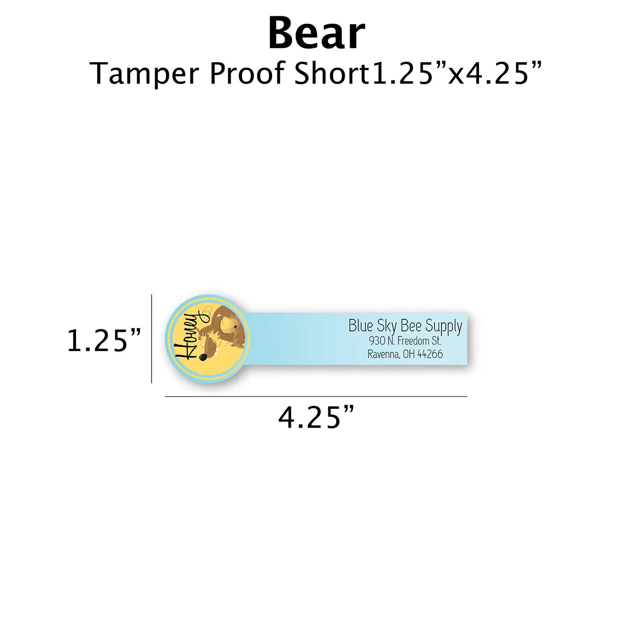 Bear - Customizable Label Design Blue Sky Bee Supply