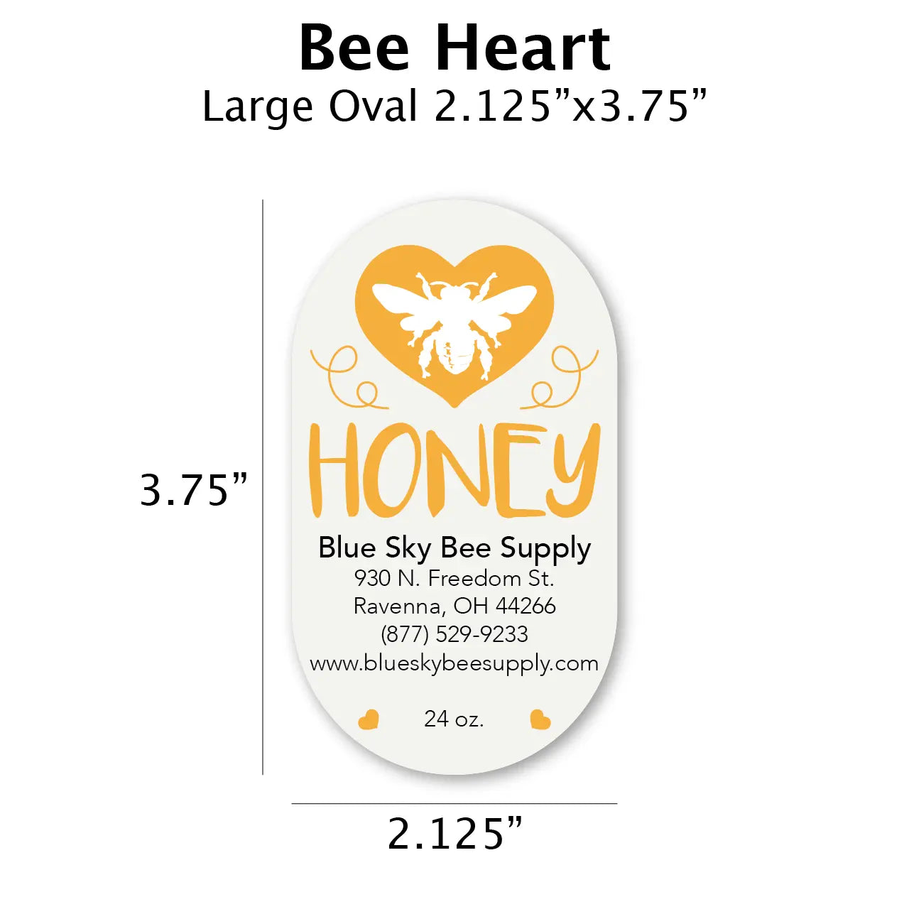 Bee Heart - Customizable Label Design Blue Sky Bee Supply