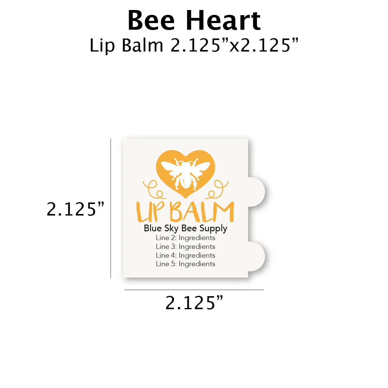 Bee Heart - Customizable Label Design Blue Sky Bee Supply