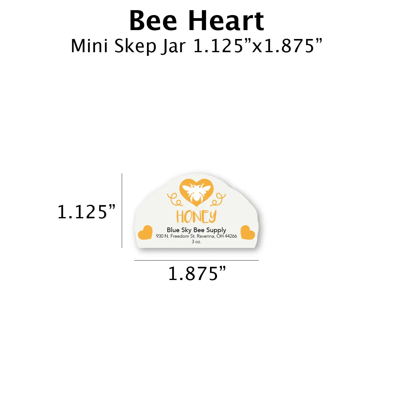 Bee Heart - Customizable Label Design Blue Sky Bee Supply