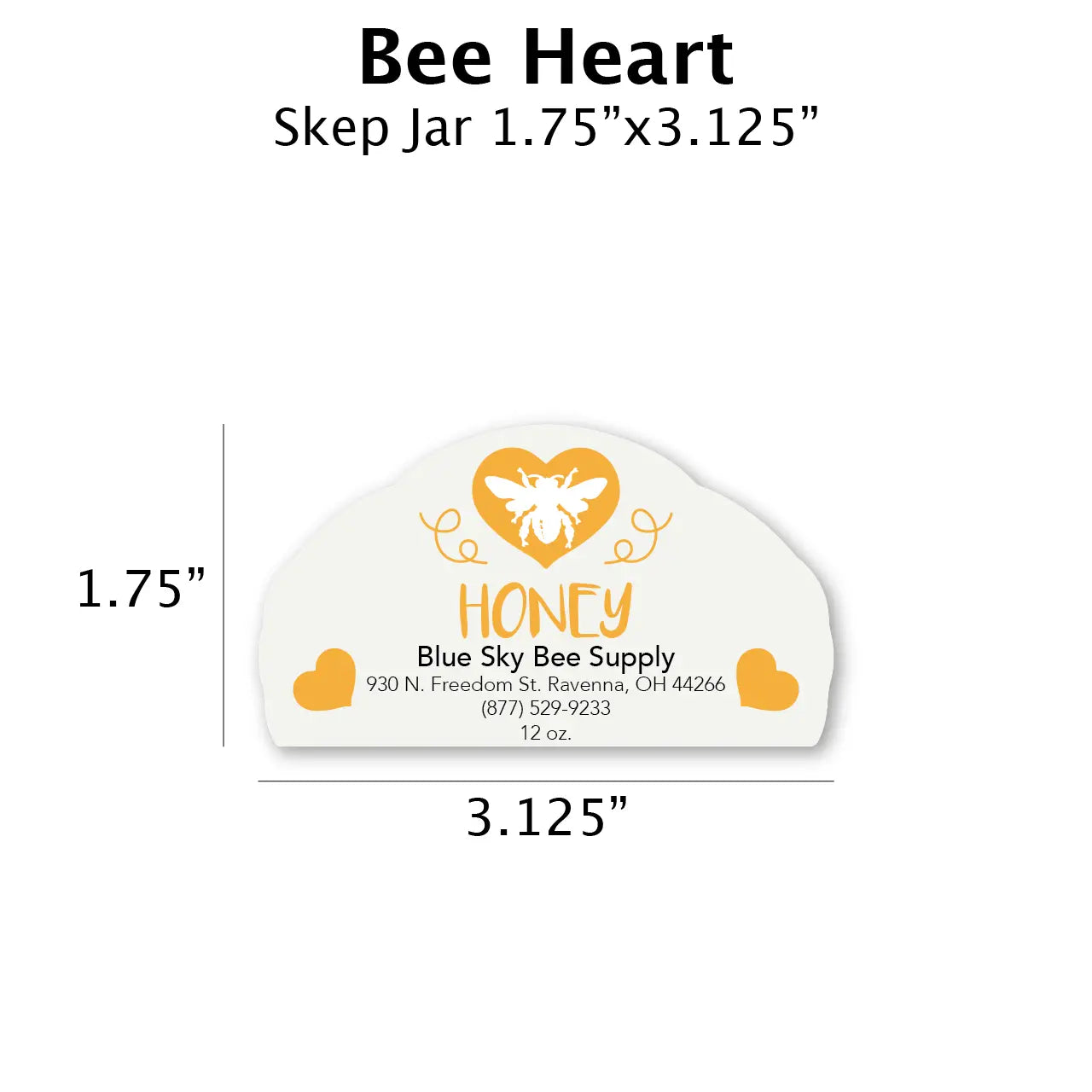 Bee Heart - Customizable Label Design Blue Sky Bee Supply