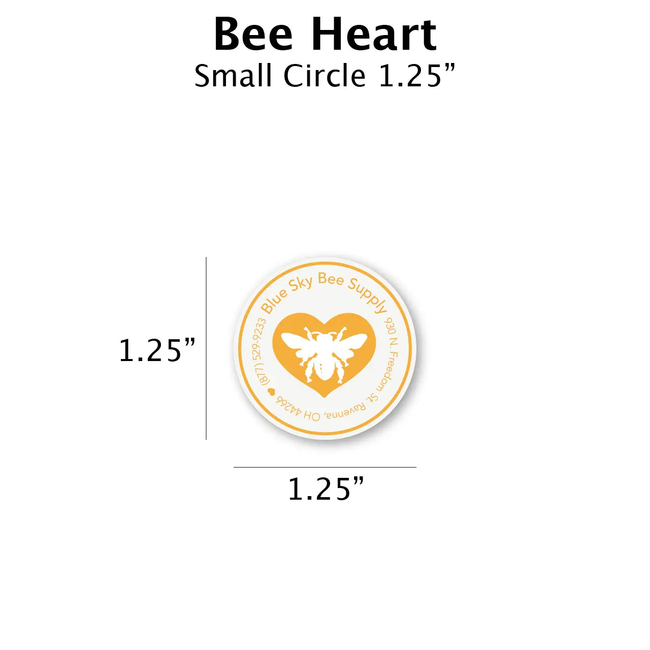 Bee Heart - Customizable Label Design Blue Sky Bee Supply