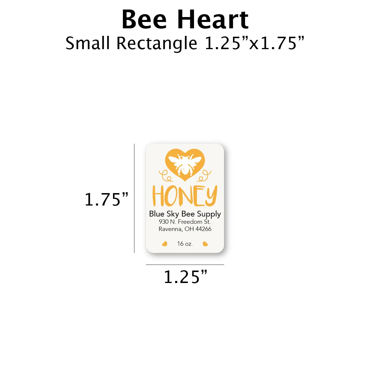 Bee Heart - Customizable Label Design Blue Sky Bee Supply