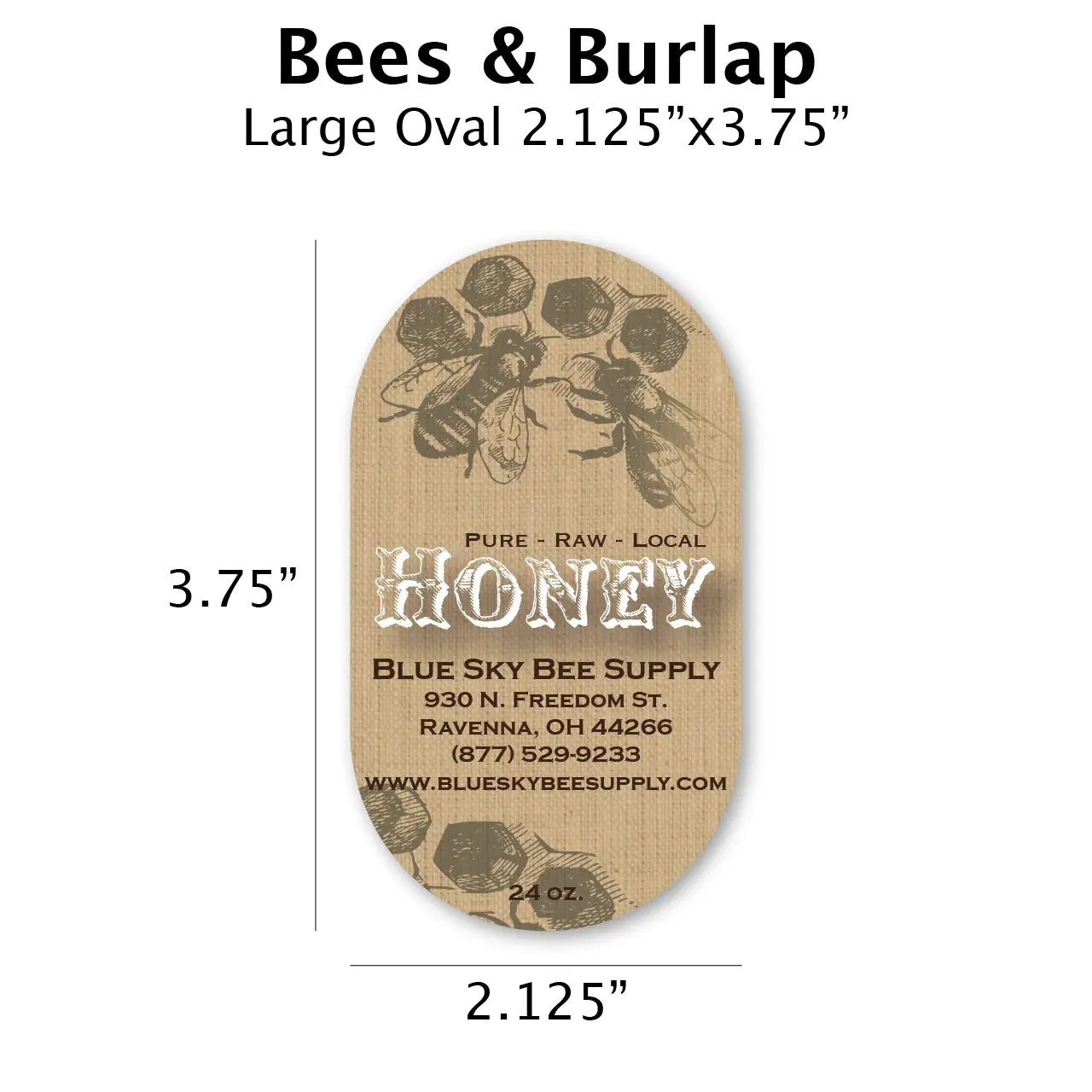 Bees & Burlap - Customizable Label Design Blue Sky Bee Supply