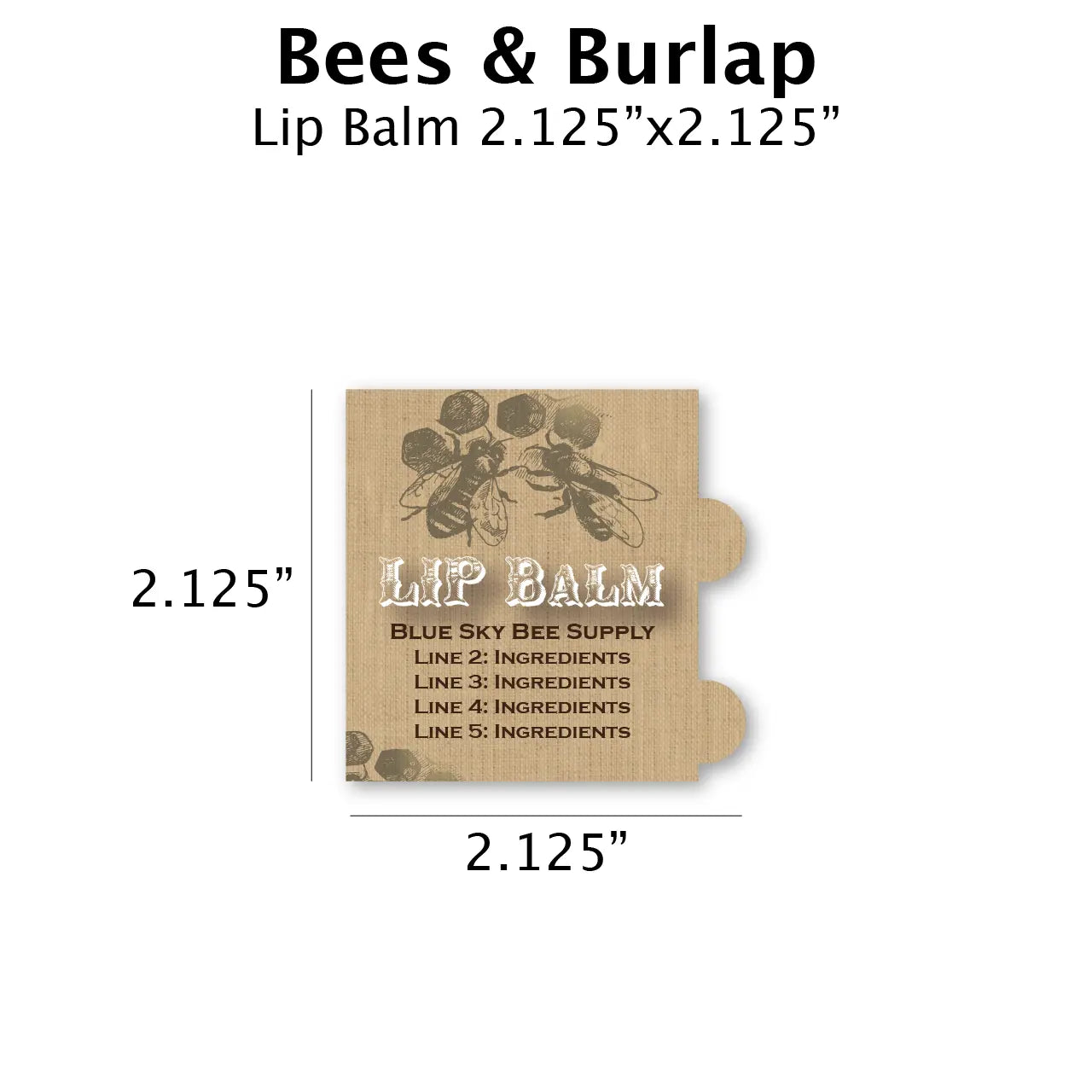 Bees & Burlap - Customizable Label Design Blue Sky Bee Supply