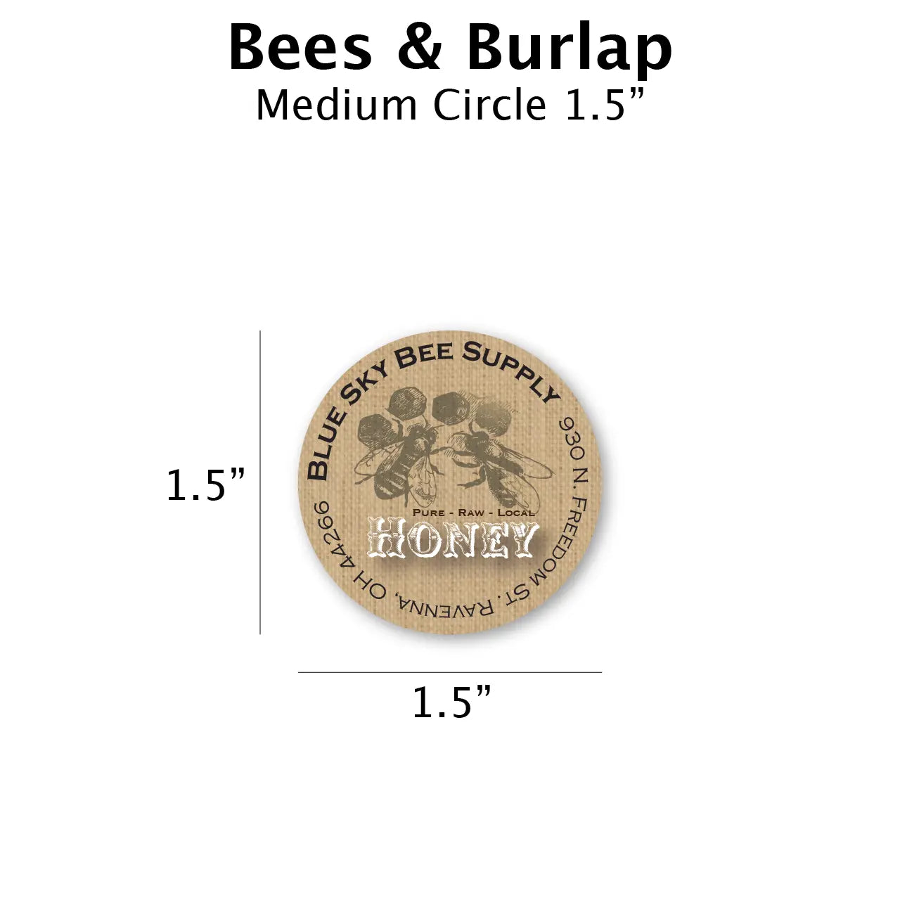 Bees & Burlap - Customizable Label Design Blue Sky Bee Supply