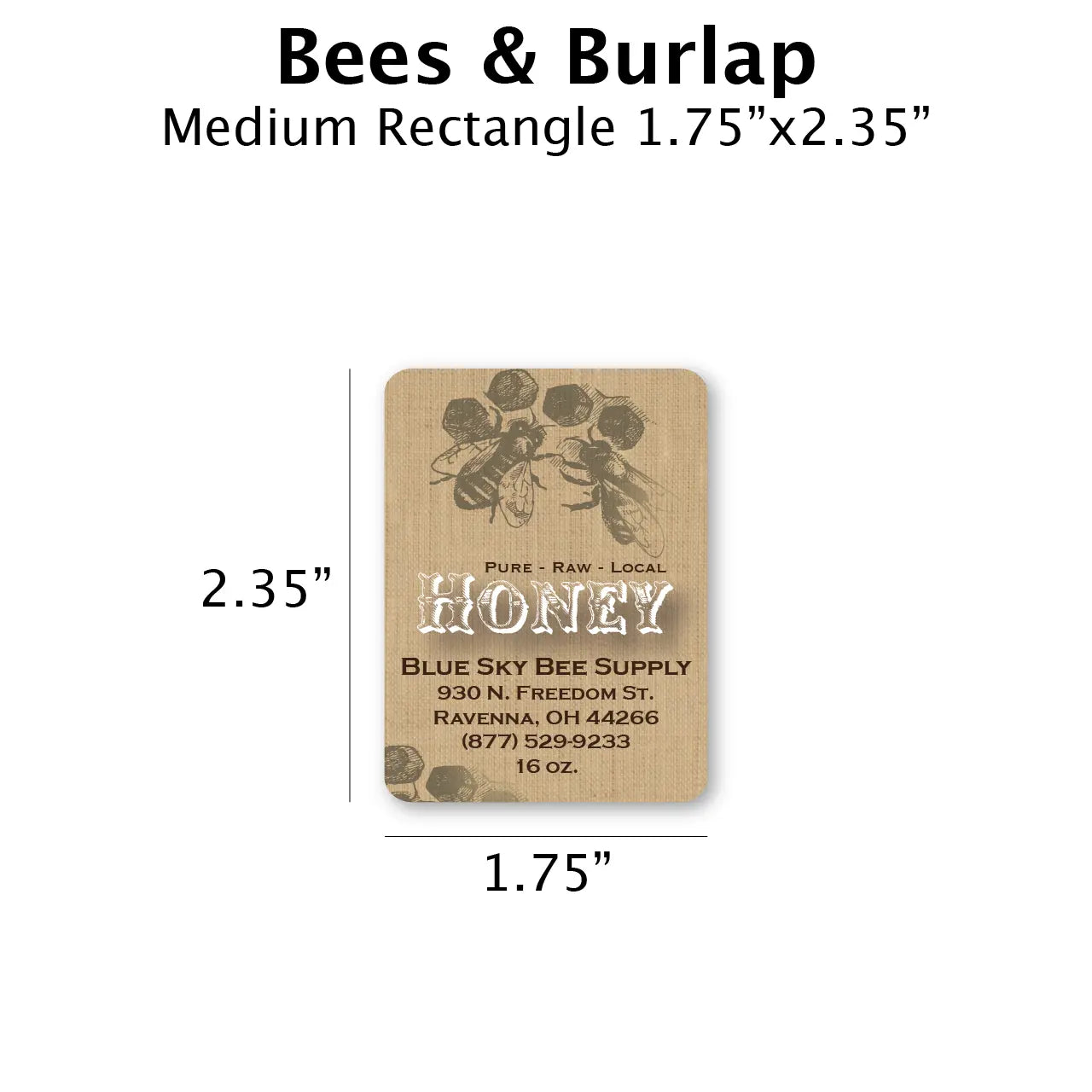 Bees & Burlap - Customizable Label Design Blue Sky Bee Supply