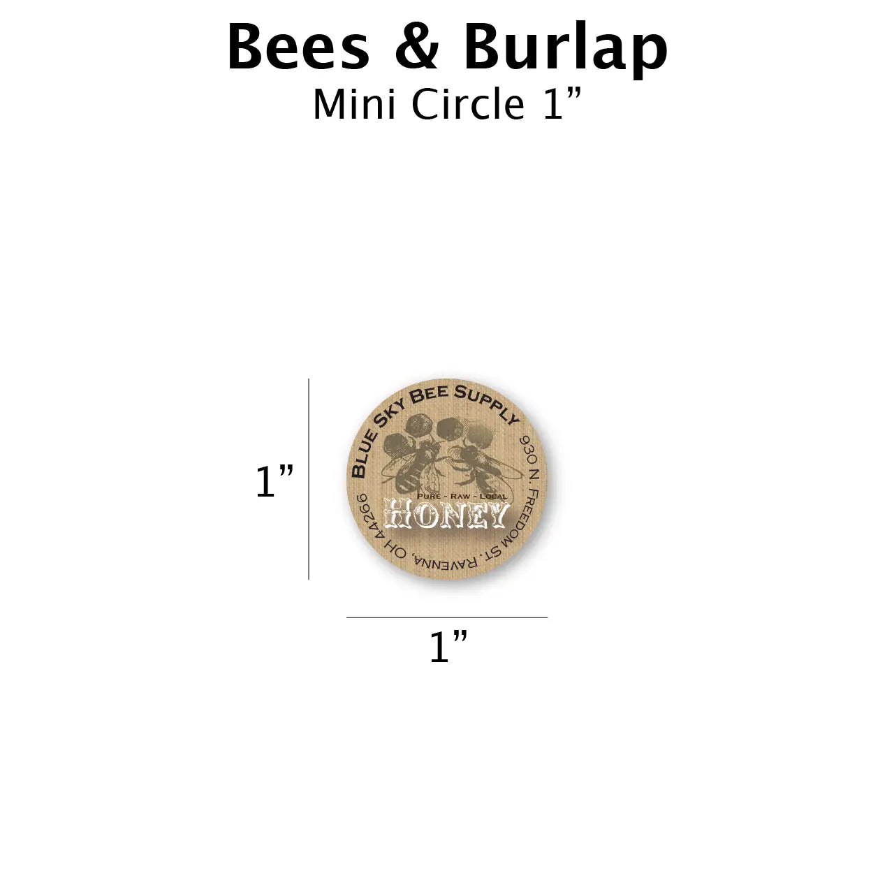 Bees & Burlap - Customizable Label Design Blue Sky Bee Supply