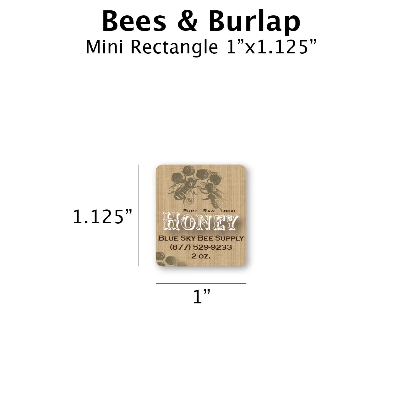 Bees & Burlap - Customizable Label Design Blue Sky Bee Supply