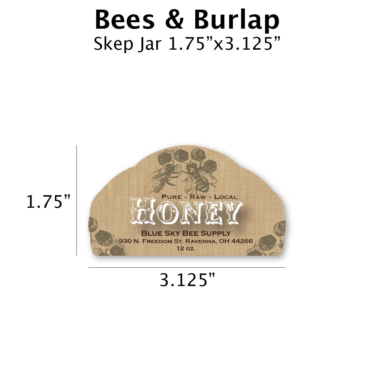 Bees & Burlap - Customizable Label Design Blue Sky Bee Supply