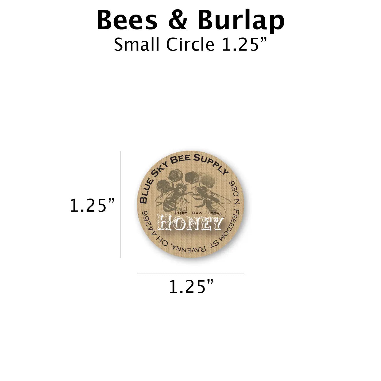 Bees & Burlap - Customizable Label Design Blue Sky Bee Supply