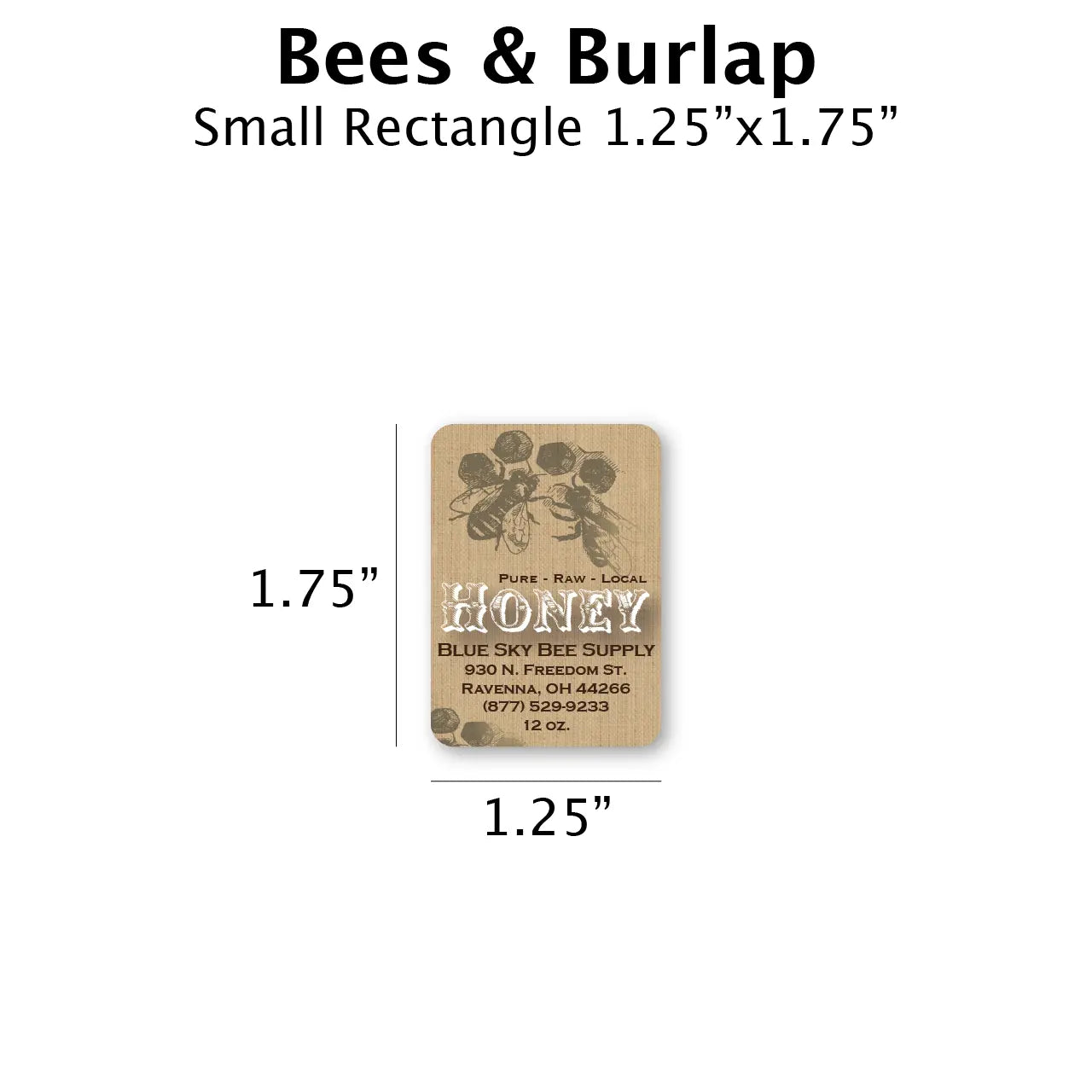 Bees & Burlap - Customizable Label Design Blue Sky Bee Supply