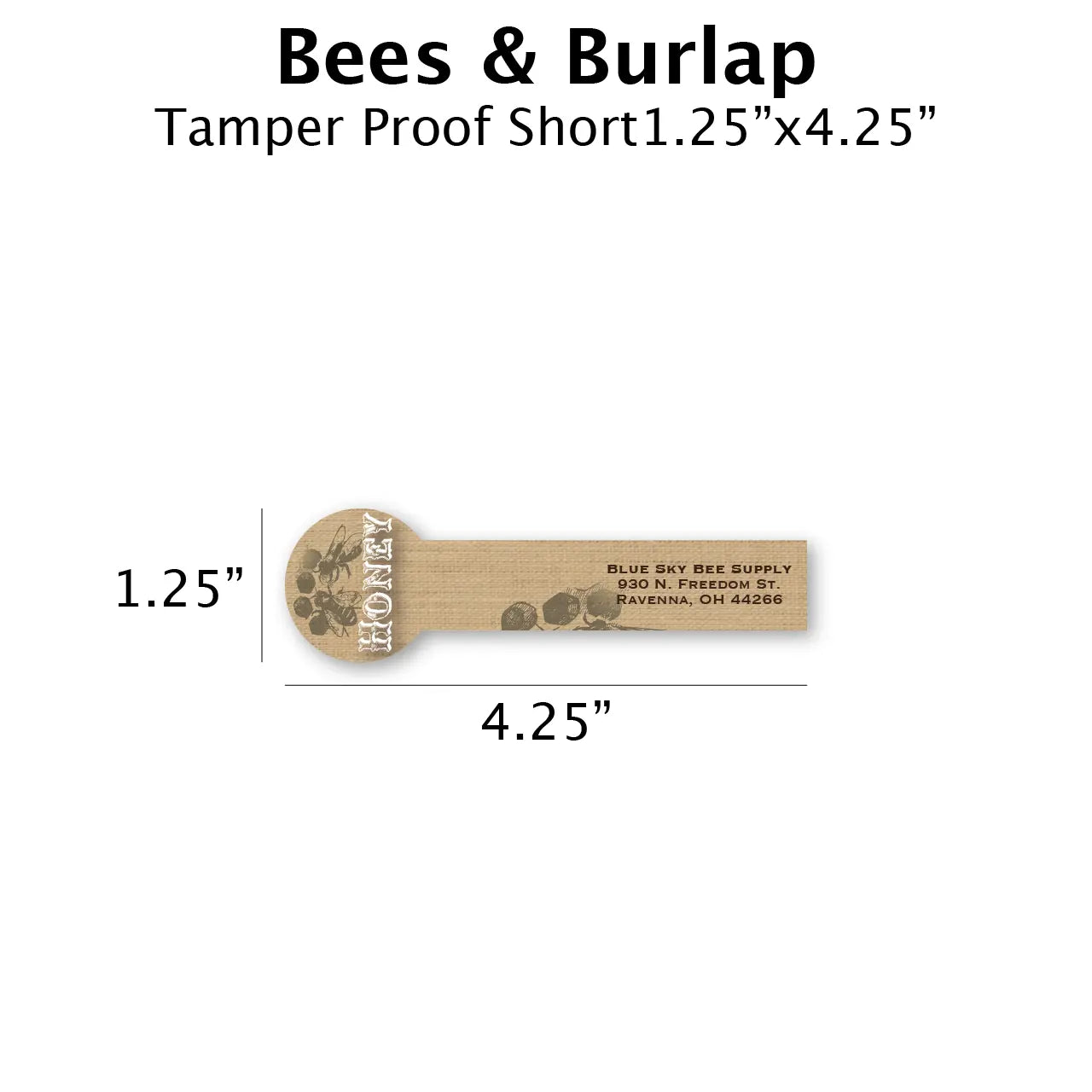 Bees & Burlap - Customizable Label Design Blue Sky Bee Supply