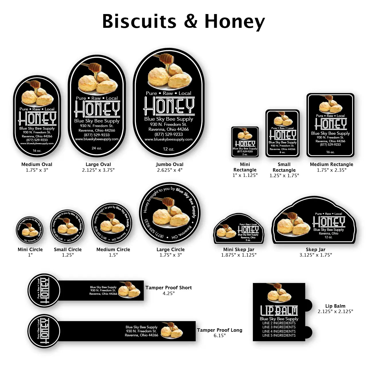 Biscuits & Honey - Customizable Label Design Blue Sky Bee Supply