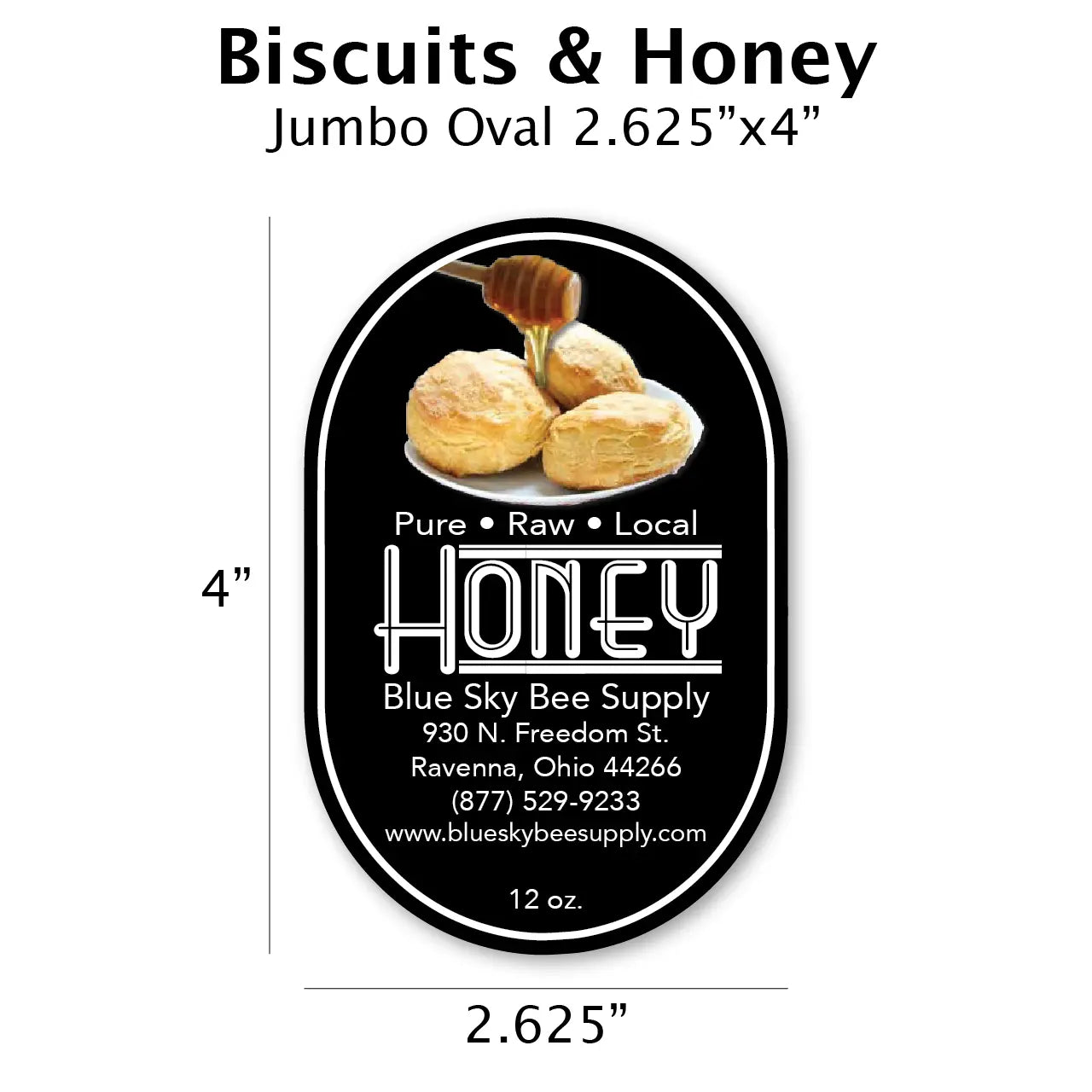 Biscuits & Honey - Customizable Label Design Blue Sky Bee Supply