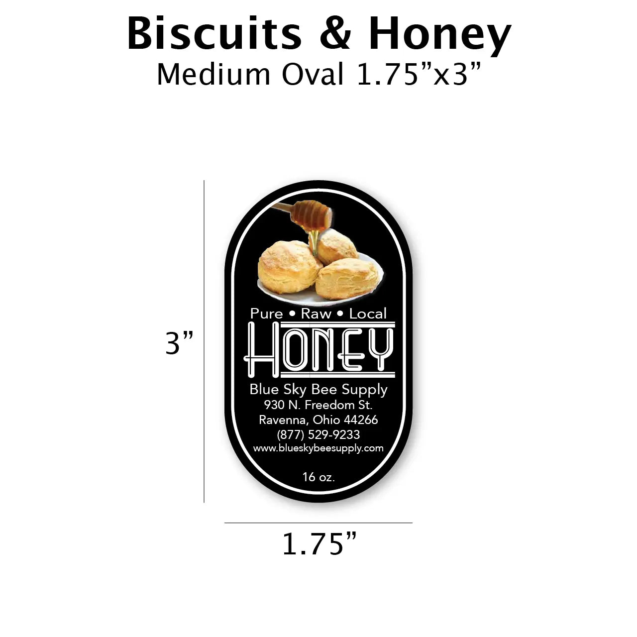 Biscuits & Honey - Customizable Label Design Blue Sky Bee Supply