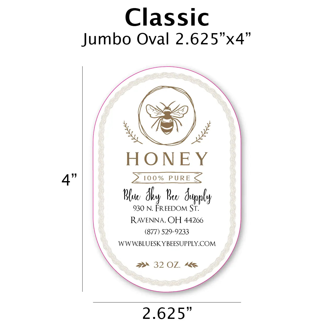 Classic - Customizable Label Design Blue Sky Bee Supply