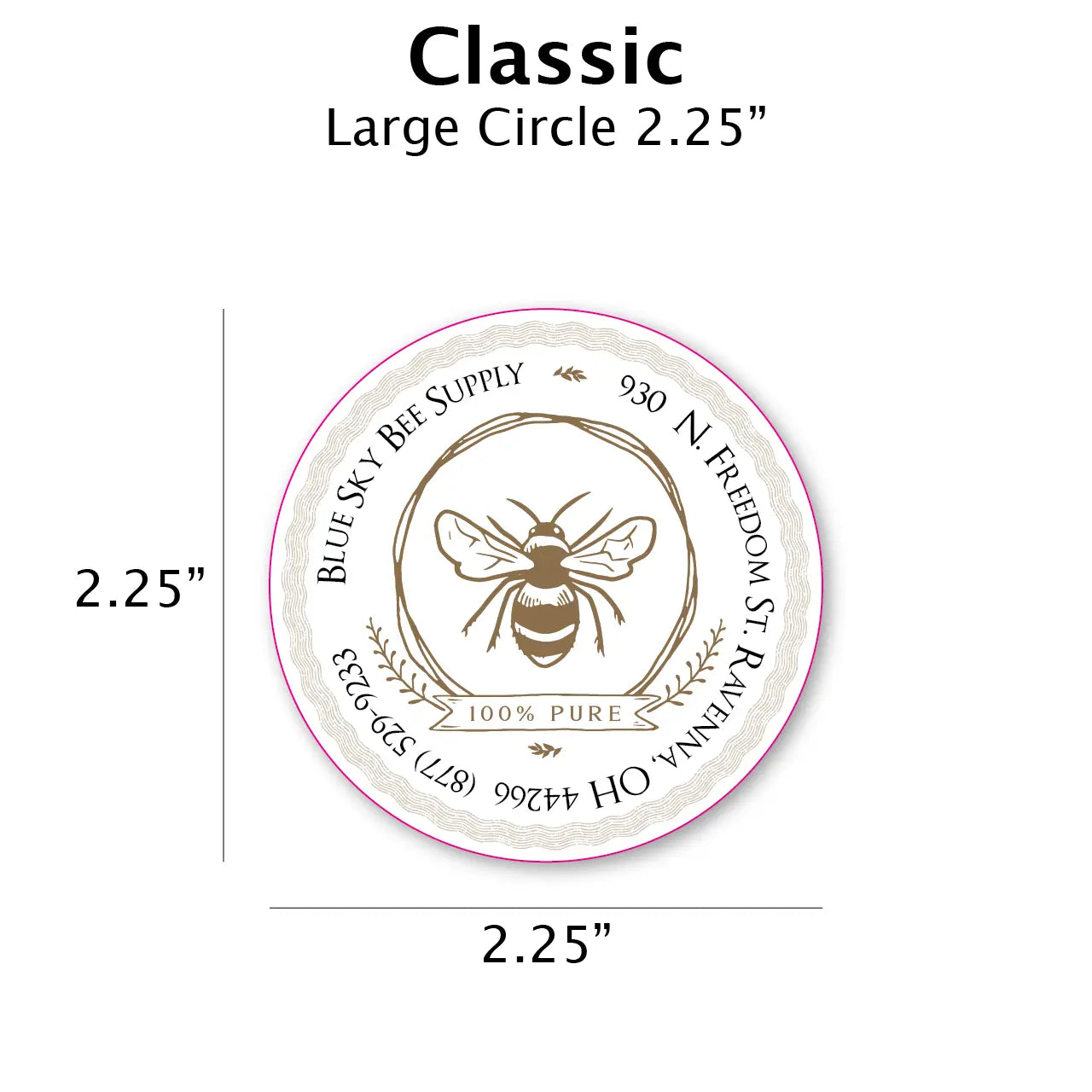 Classic - Customizable Label Design Blue Sky Bee Supply