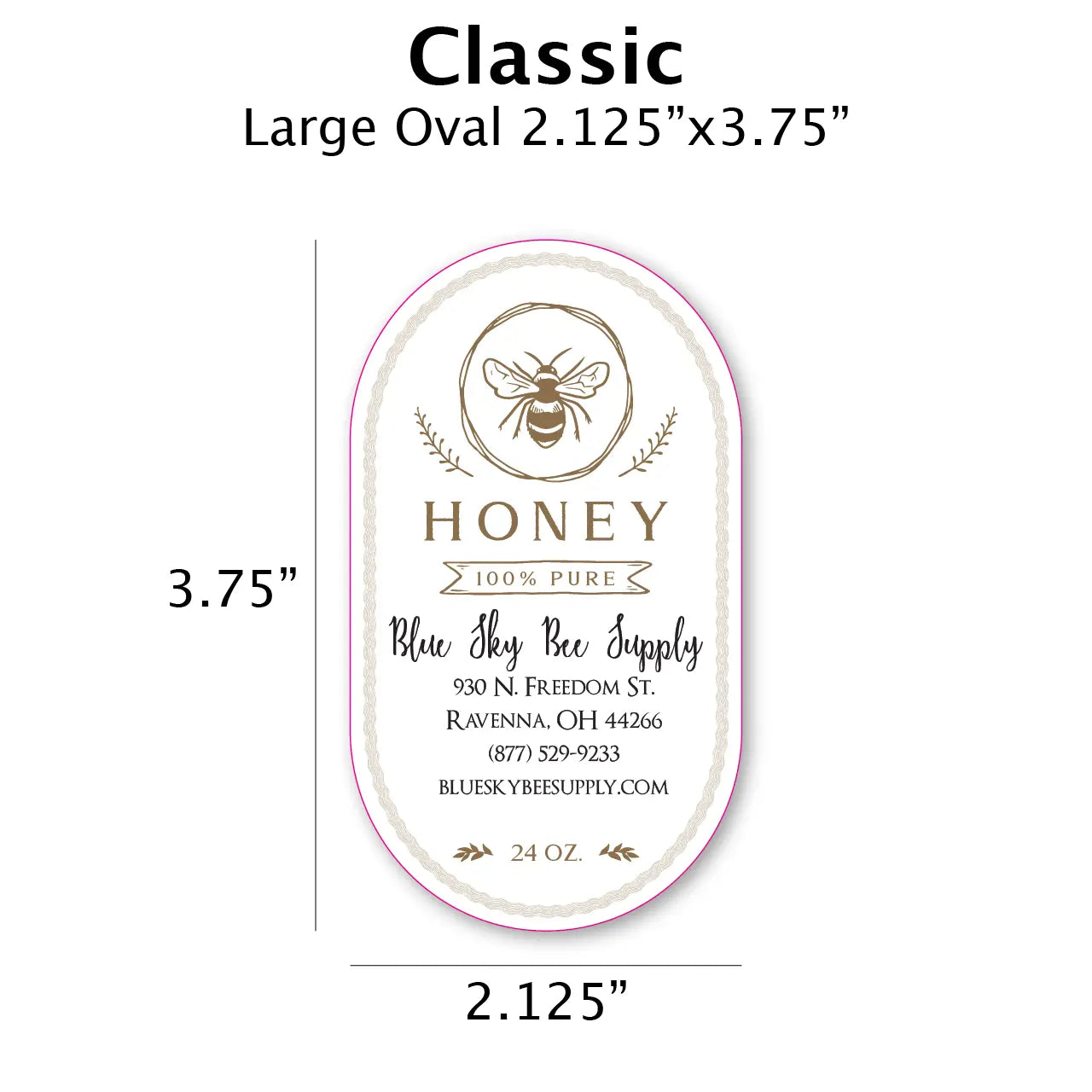 Classic - Customizable Label Design Blue Sky Bee Supply