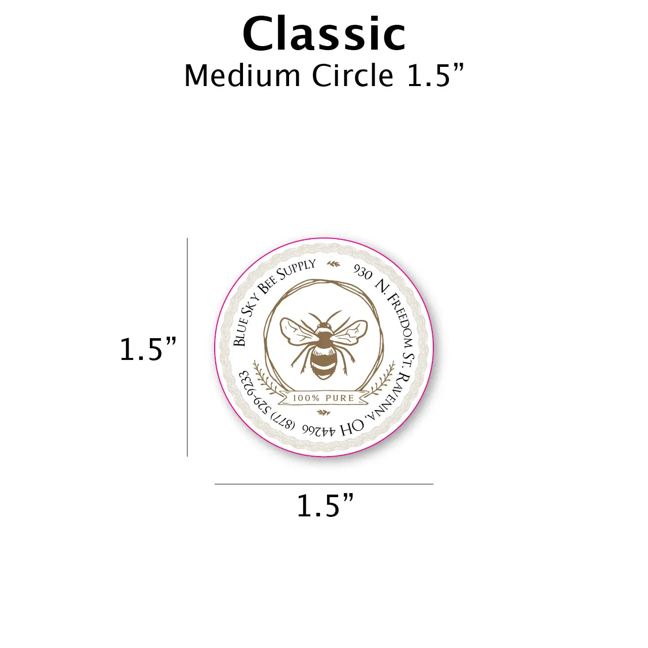 Classic - Customizable Label Design Blue Sky Bee Supply