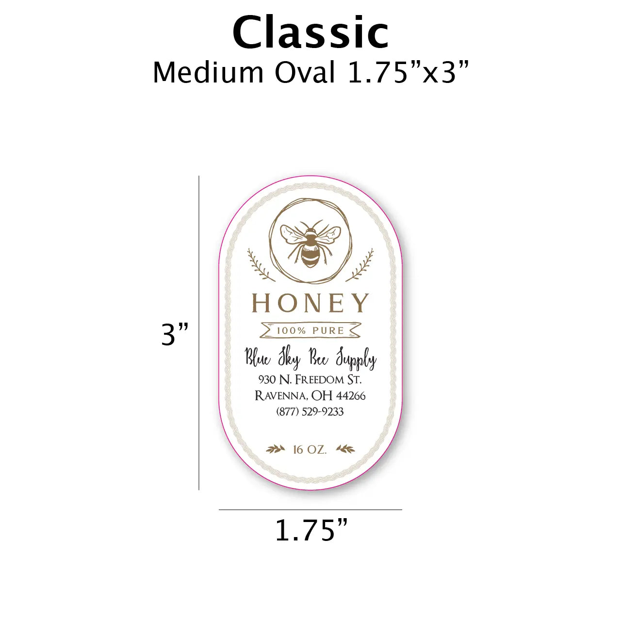 Classic - Customizable Label Design Blue Sky Bee Supply