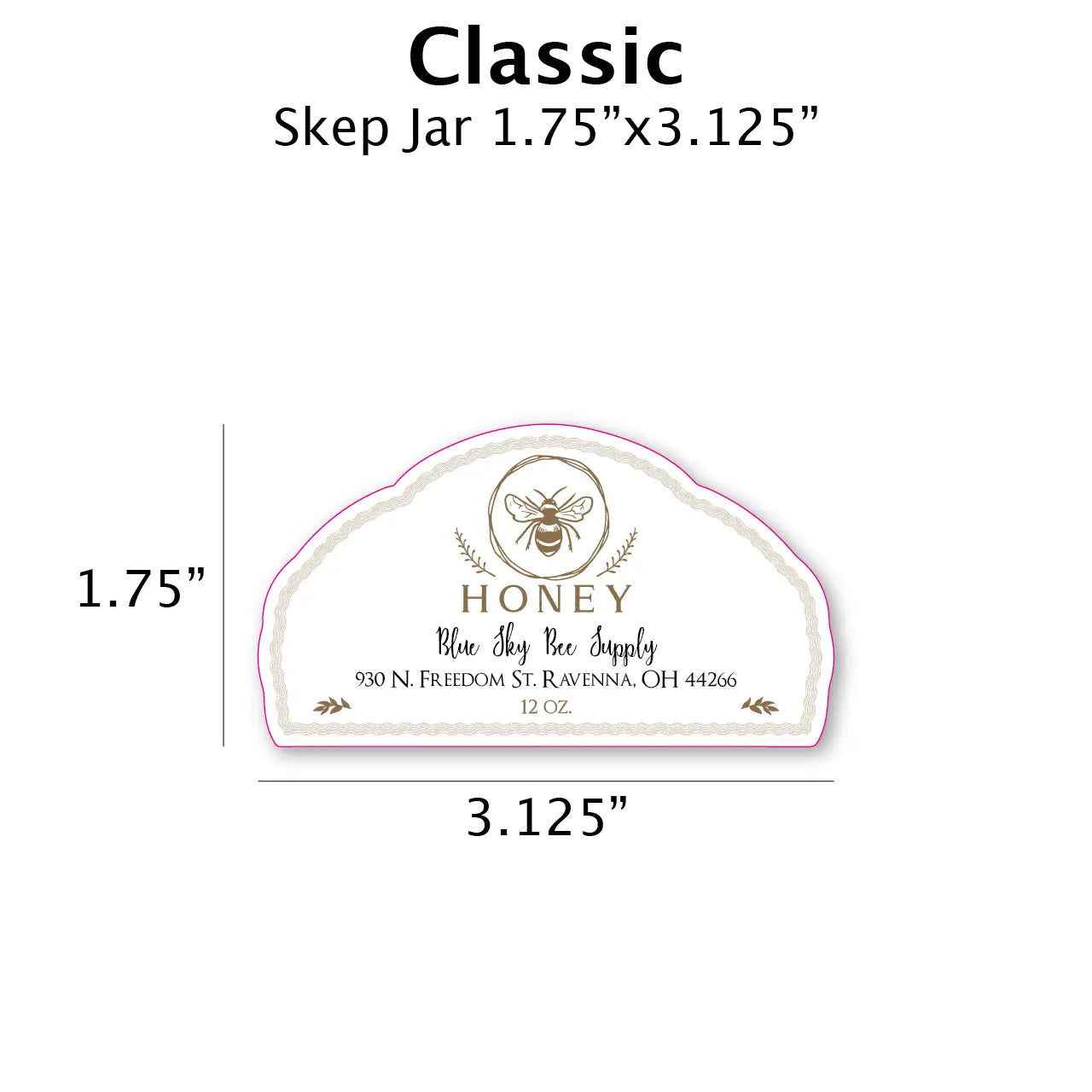 Classic - Customizable Label Design Blue Sky Bee Supply