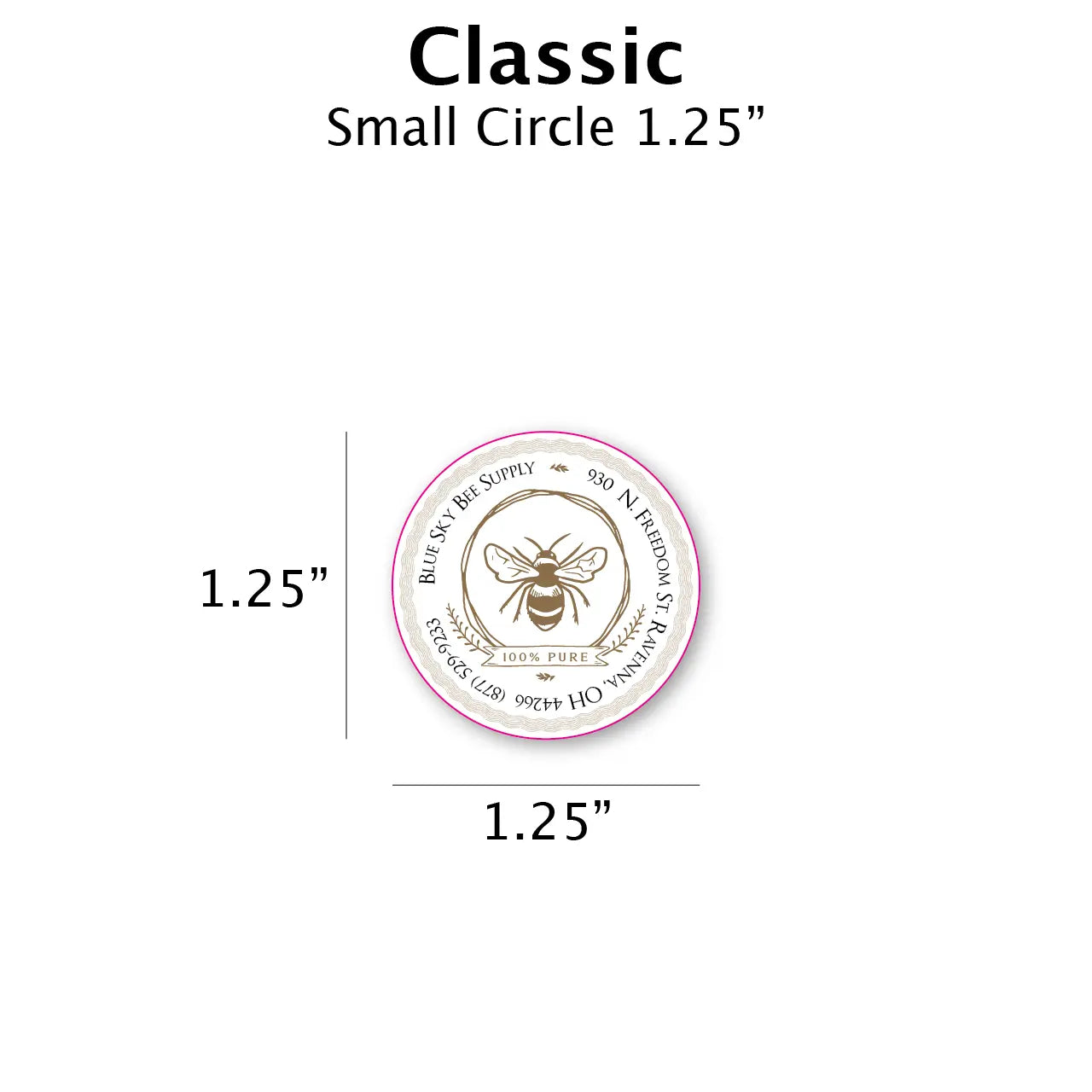 Classic - Customizable Label Design Blue Sky Bee Supply