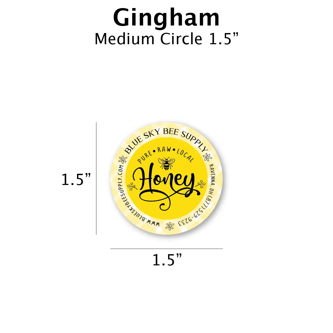 Gingham - Customizable Label Design Blue Sky Bee Supply