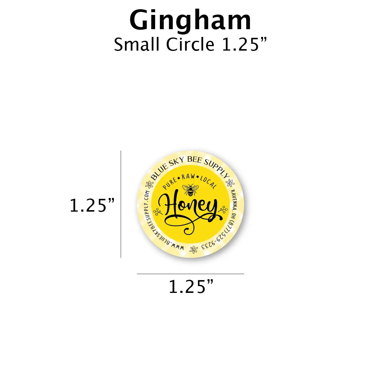 Gingham - Customizable Label Design Blue Sky Bee Supply