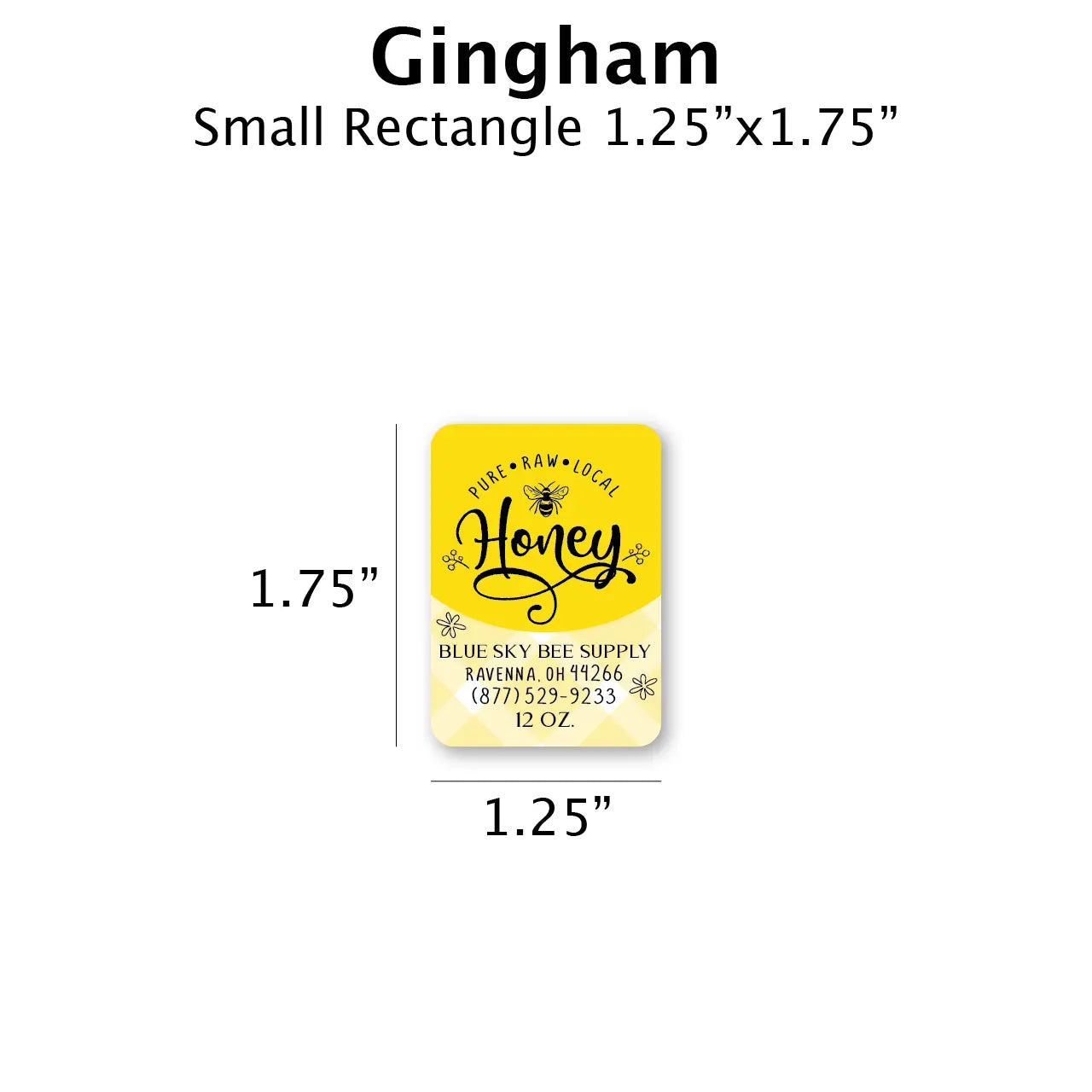 Gingham - Customizable Label Design Blue Sky Bee Supply